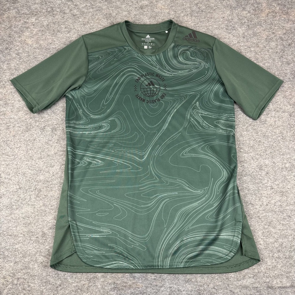 Adidas‎ D4R RTFO End Plastic Waste Running Tee Green Oxide Mens Small S